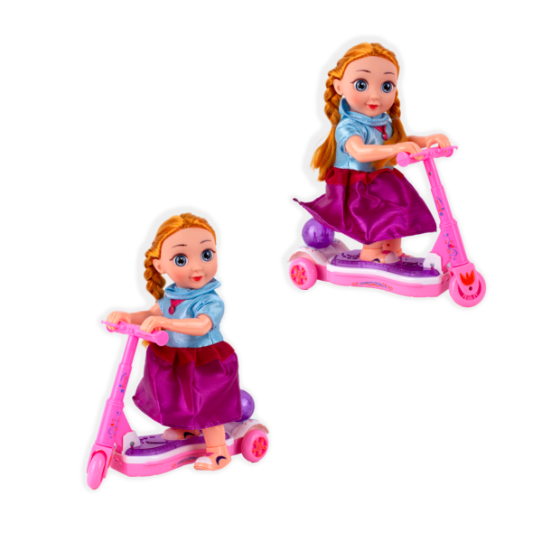 MUÑECA MONO PATIN PILAS LUZ SONI.CJ SPORT SCOOTER