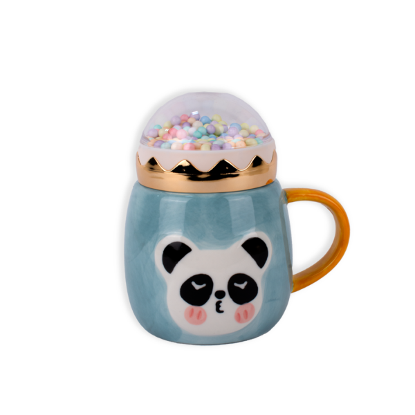 VASO CERAMICA ANIMALITOS TAPA DOMO CON BOLITAS