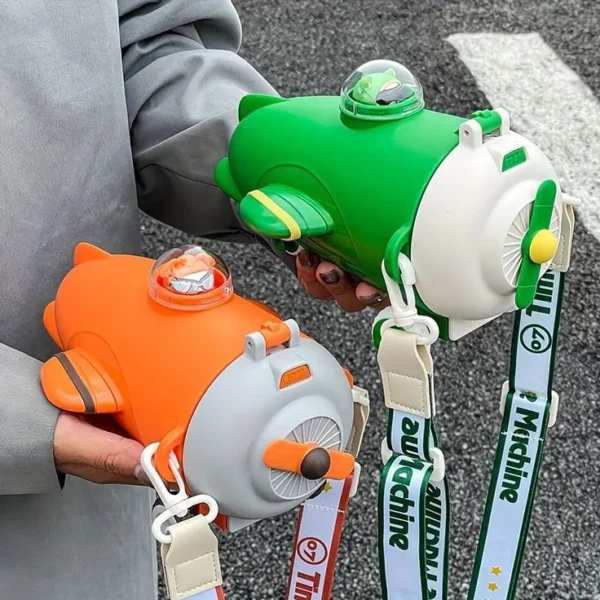 TERMO 550ML PLASTICO AVION CON COLGADERA CAJA - Imagen 2