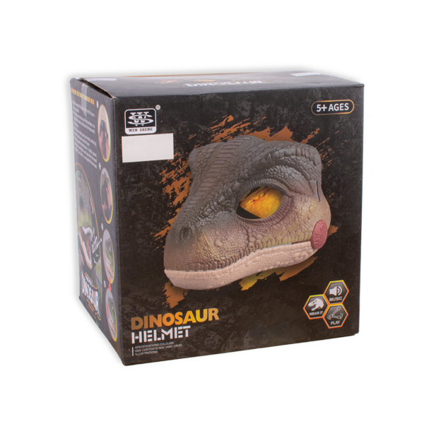 MASCARA CABEZA DINOSAURIO PILAS SONIDO CAJA DINOSA - Imagen 2