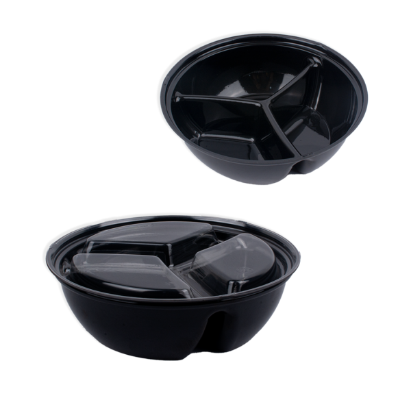 CONTENEDOR 3 DIVISIONES 24ONZ NEGRO C/TAPA AJOVER