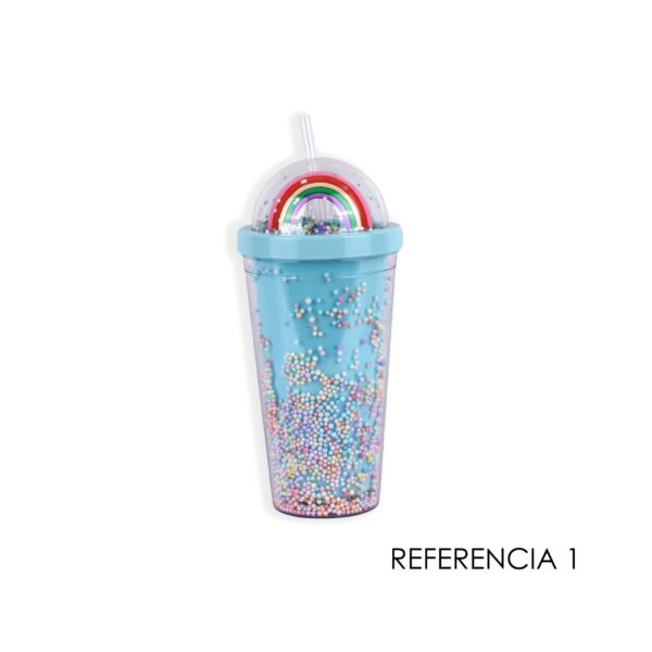 VASO PITILLO PLASTICO ARCOIRIS
