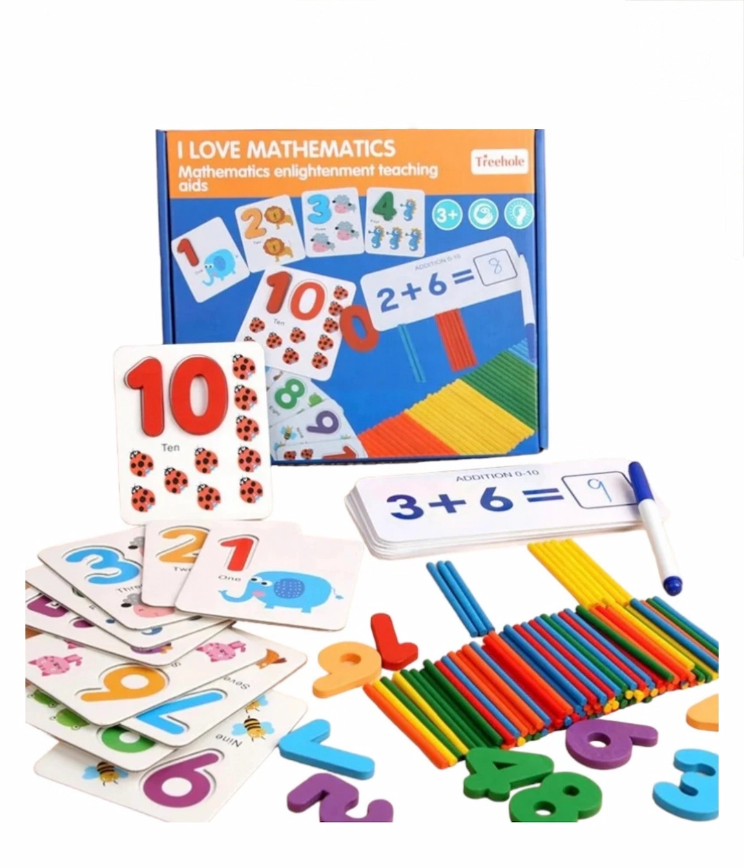 JUEGO DIDACTICO MADERA NUMEROS SUMA Y RESTA