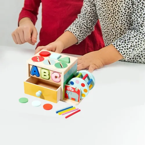 JUEGO DIDAC.MADERA CUBO DE ARRASTRAR LETRAS Y FIGU - Image 2