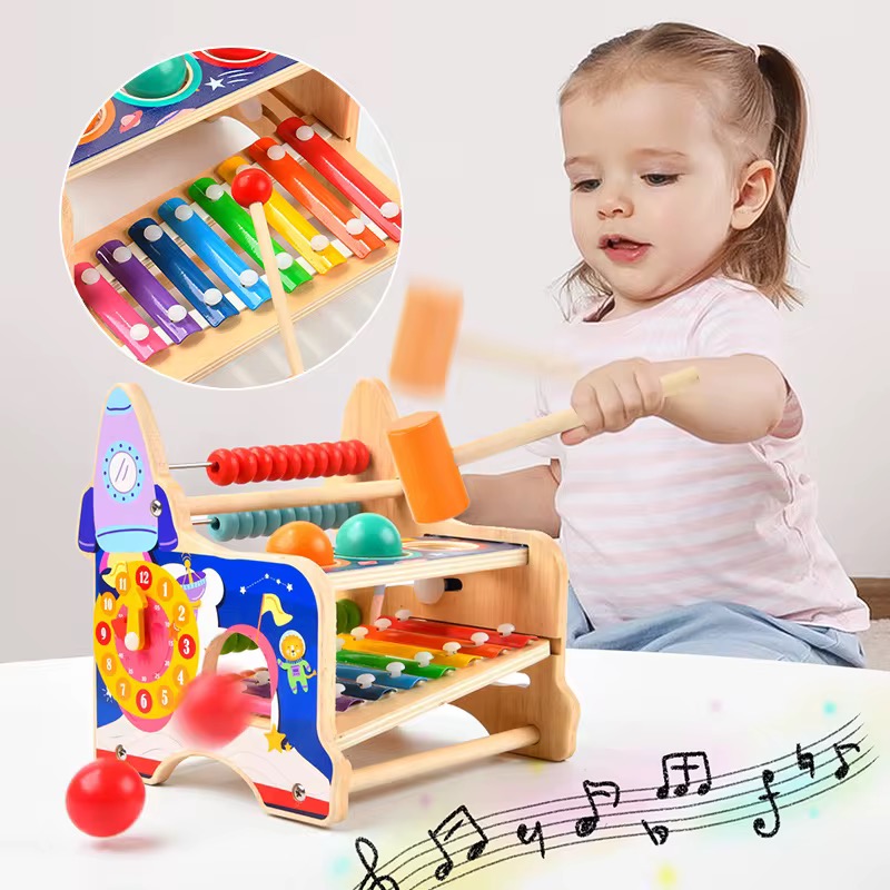 JUEGO DIDACTICO MADERA ASTRONAUTA ABACO XILOFONO - Image 2