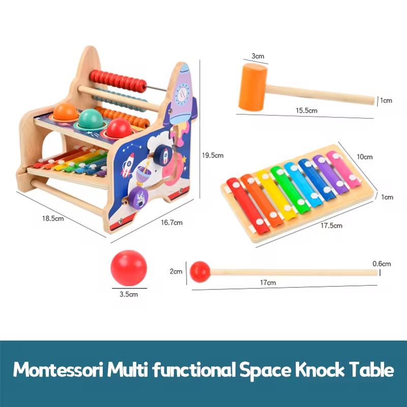 JUEGO DIDACTICO MADERA ASTRONAUTA ABACO XILOFONO - Image 3