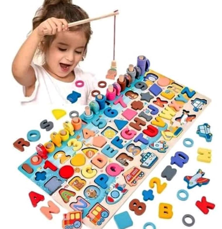 JUEGO DIDACTICO MADERA NUMEROS LETRAS Y FIGURA - Image 3